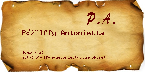 Pálffy Antonietta névjegykártya